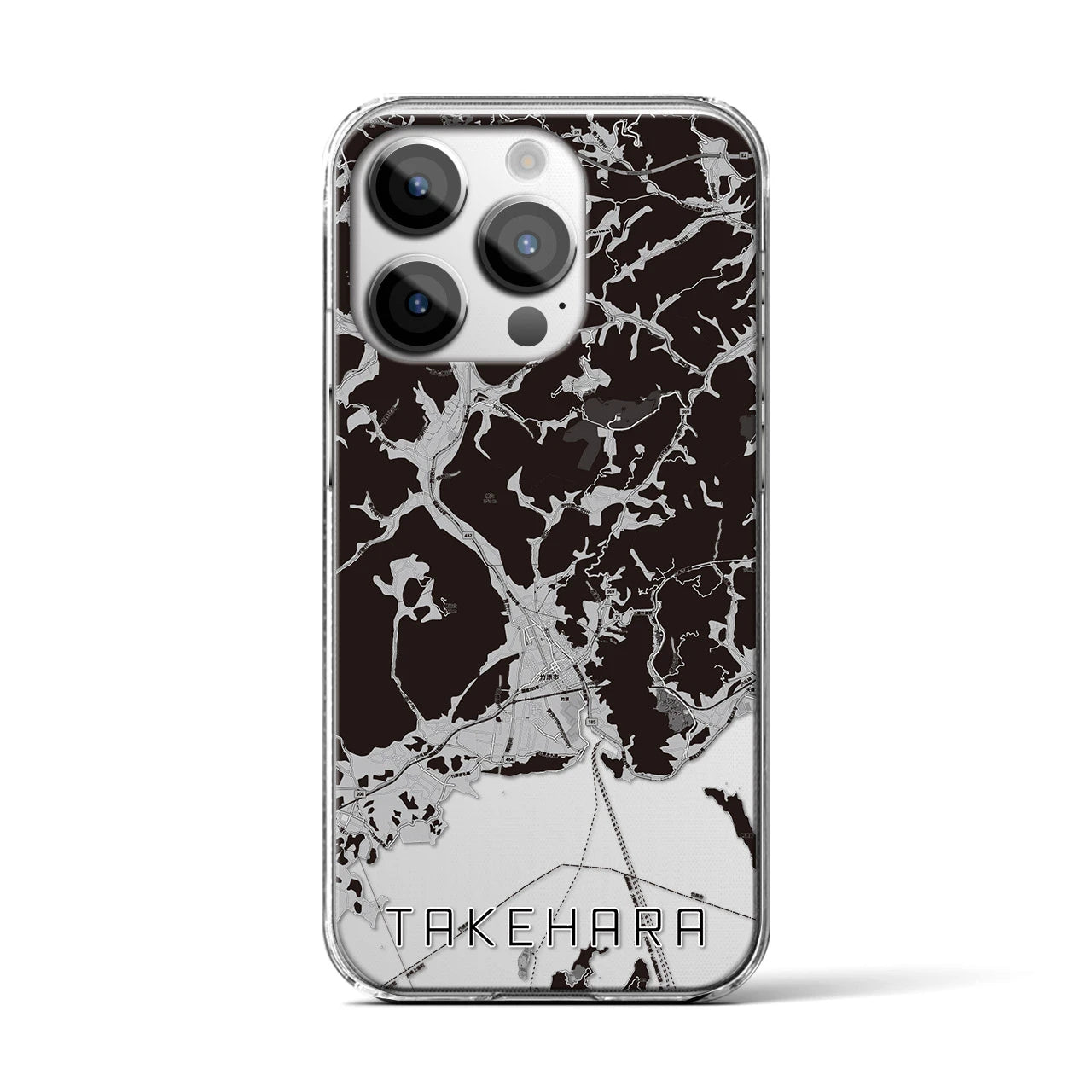 【竹原(広島県)】地図柄iPhoneケース(クリアタイプ)