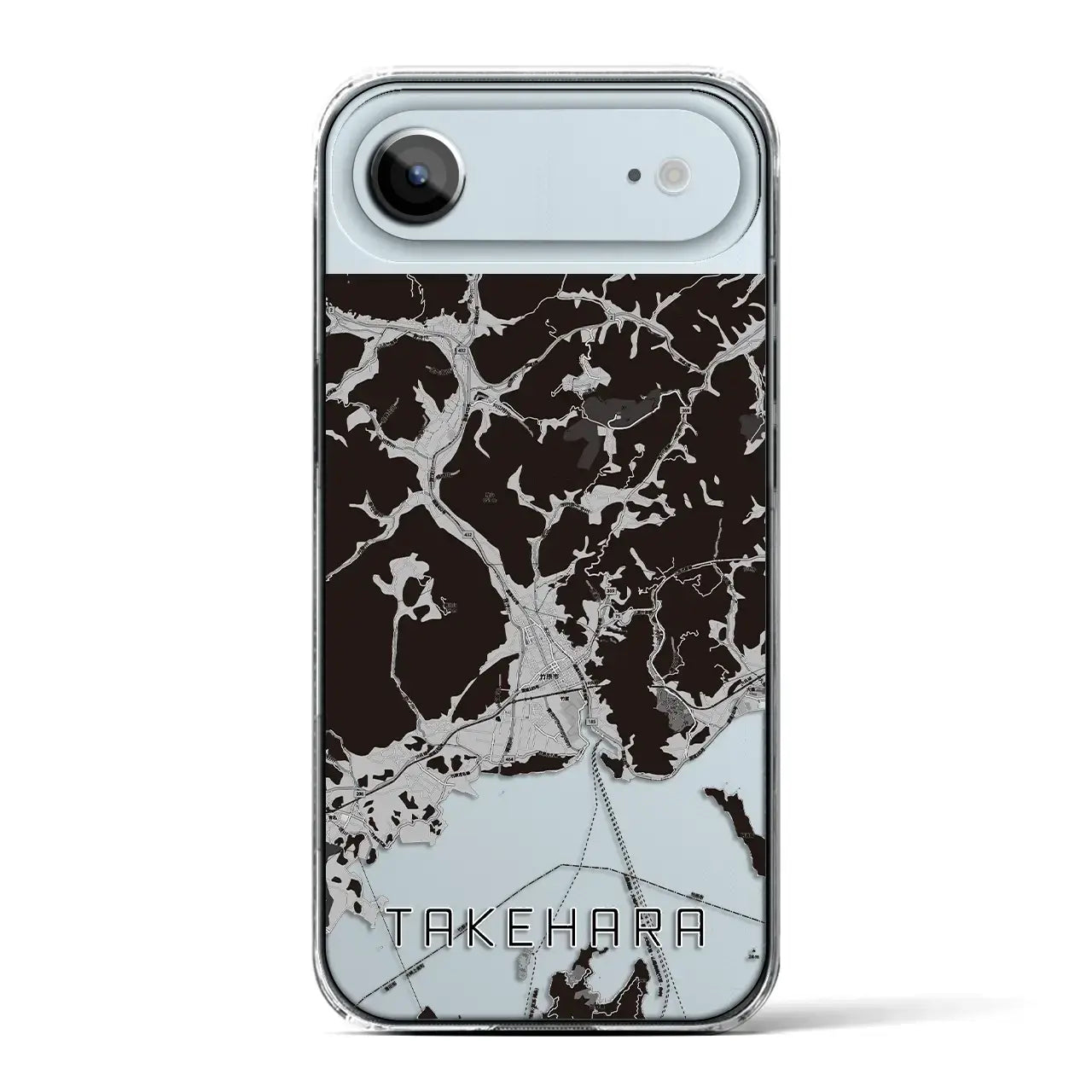 【竹原(広島県)】地図柄iPhoneケース(クリアタイプ)モノトーン・iPhone 17 Pro Max 用