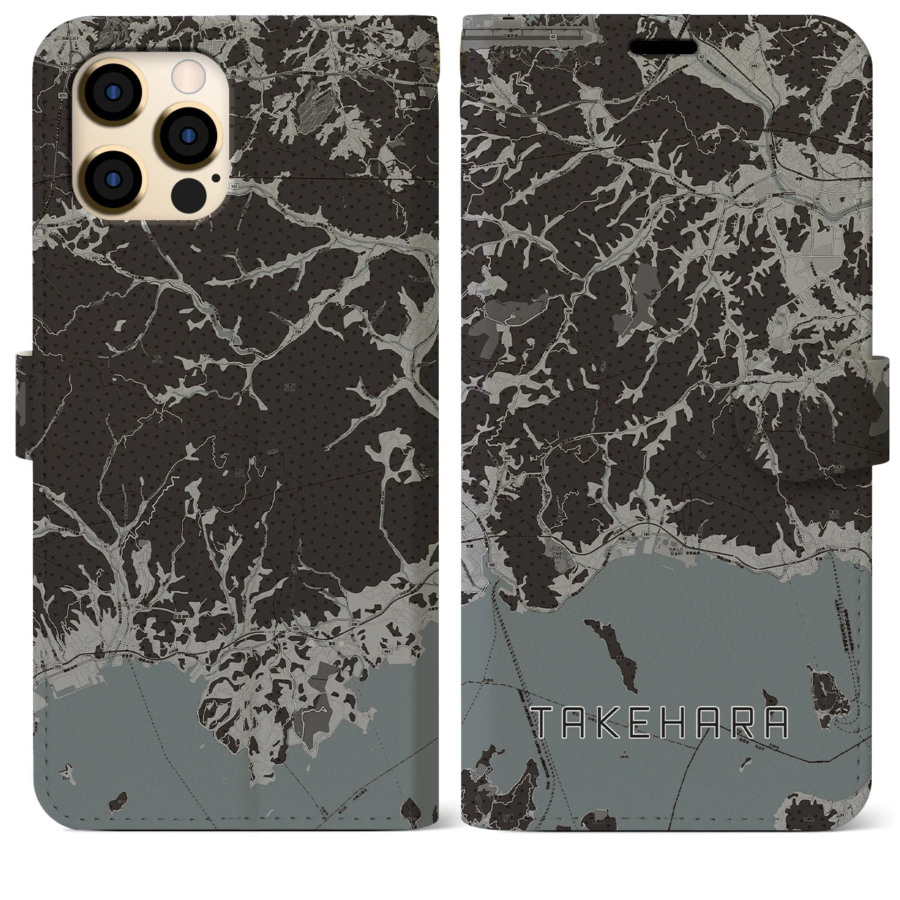 【竹原(広島県)】地図柄iPhoneケース(手帳タイプ)