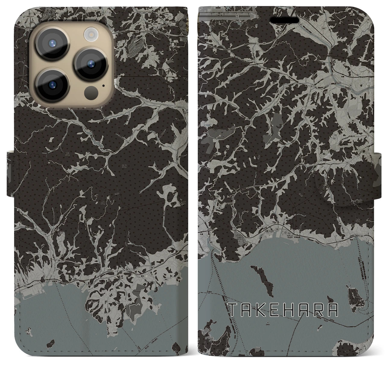 【竹原(広島県)】地図柄iPhoneケース(手帳タイプ)