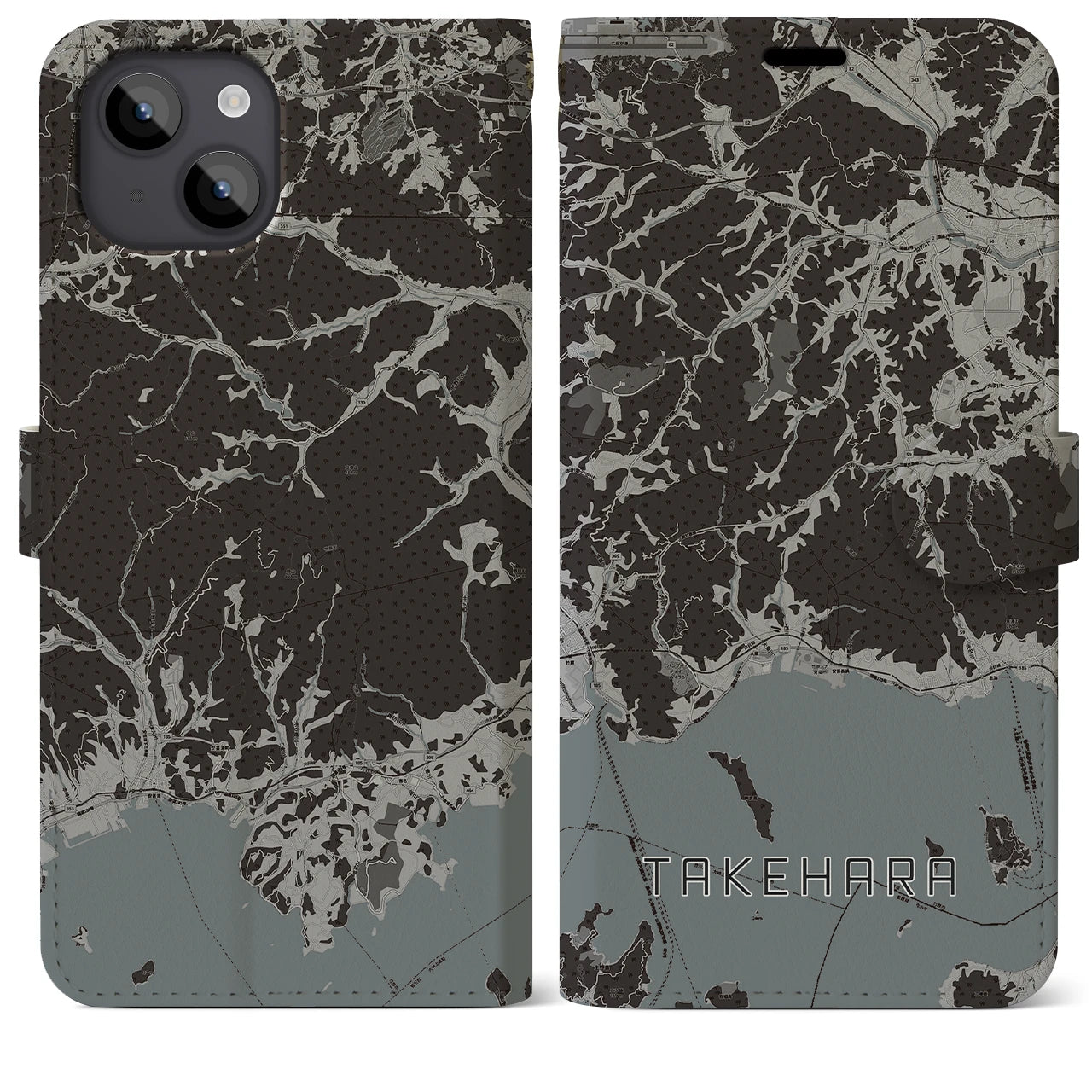 【竹原(広島県)】地図柄iPhoneケース(手帳タイプ)