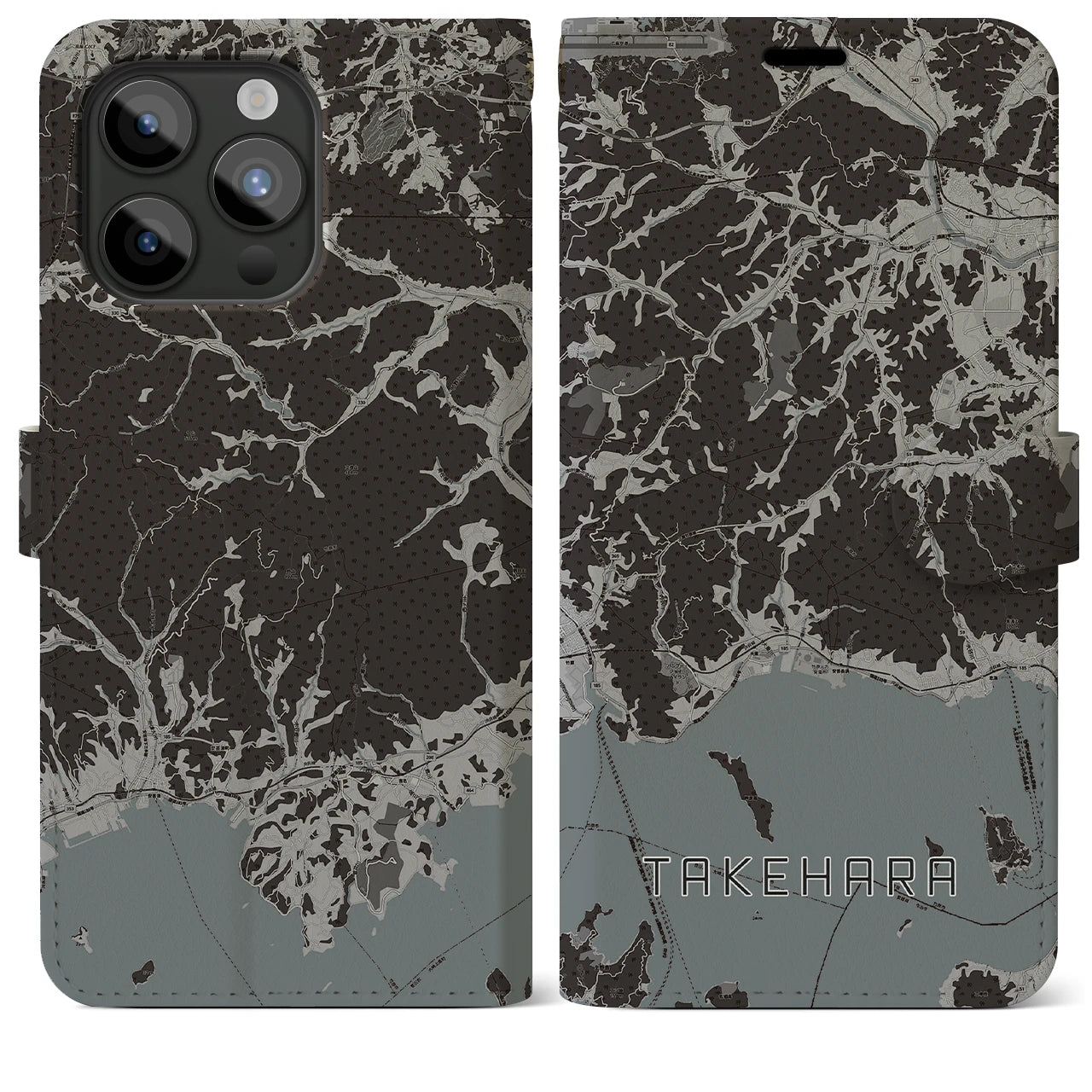 【竹原(広島県)】地図柄iPhoneケース(手帳タイプ)