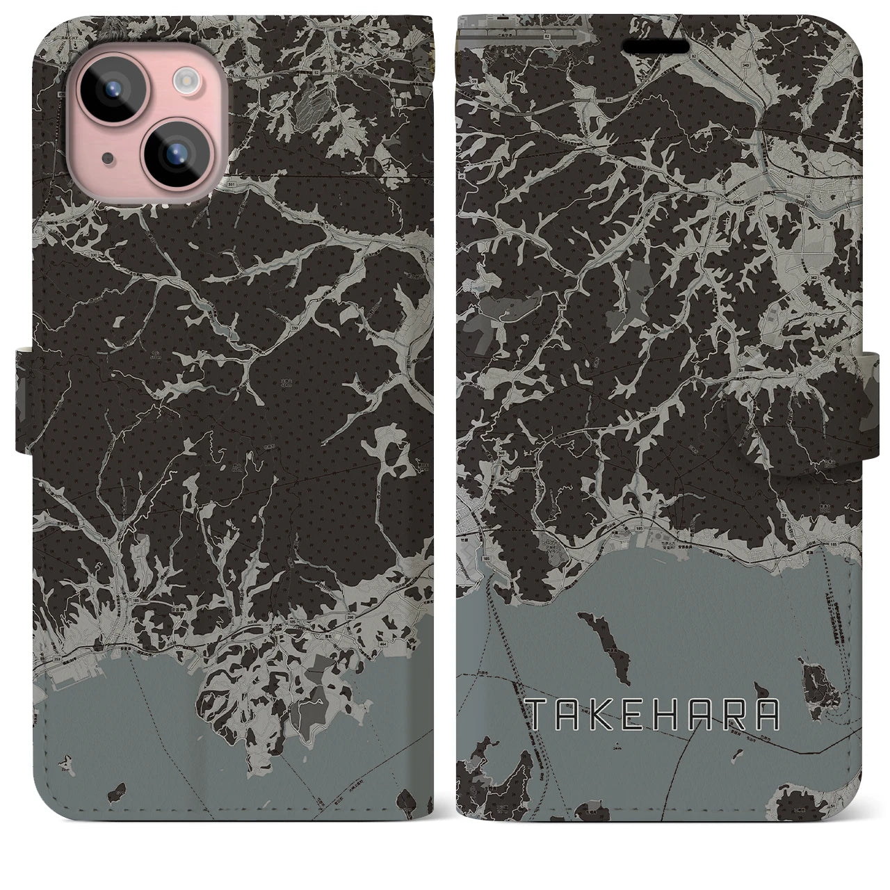 【竹原(広島県)】地図柄iPhoneケース(手帳タイプ)