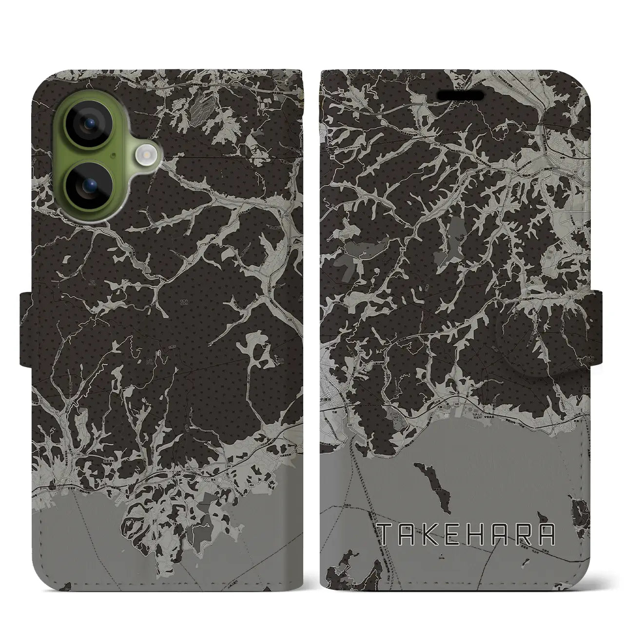 【竹原(広島県)】地図柄iPhoneケース(手帳タイプ)