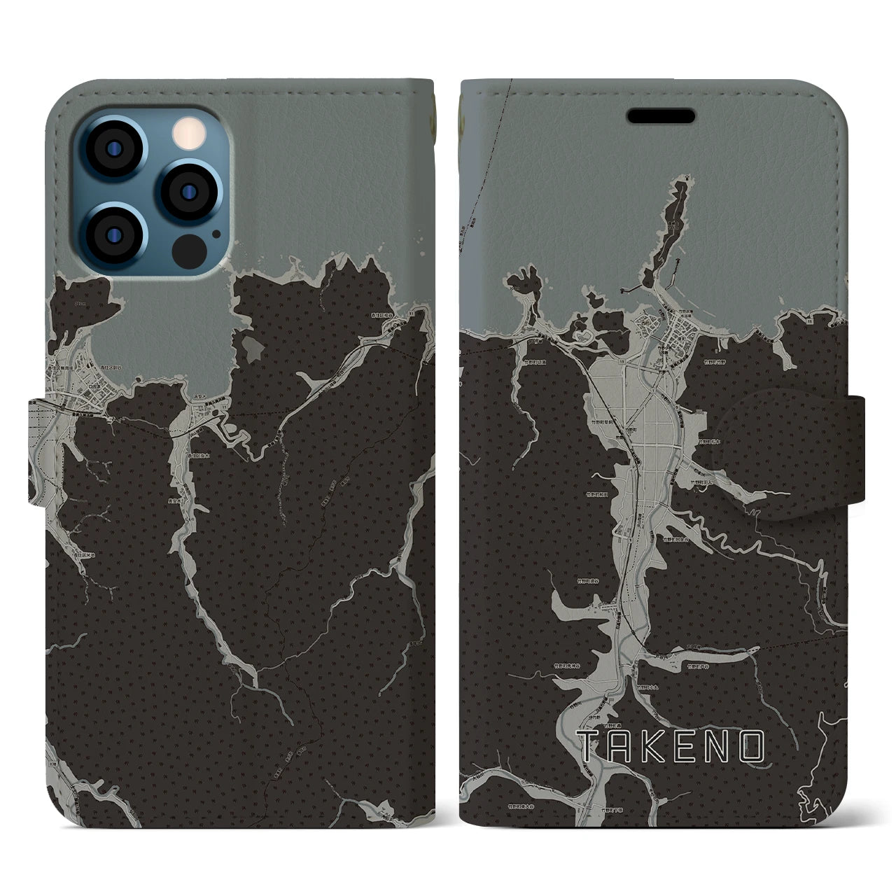 【竹野(兵庫県)】地図柄iPhoneケース(手帳タイプ)