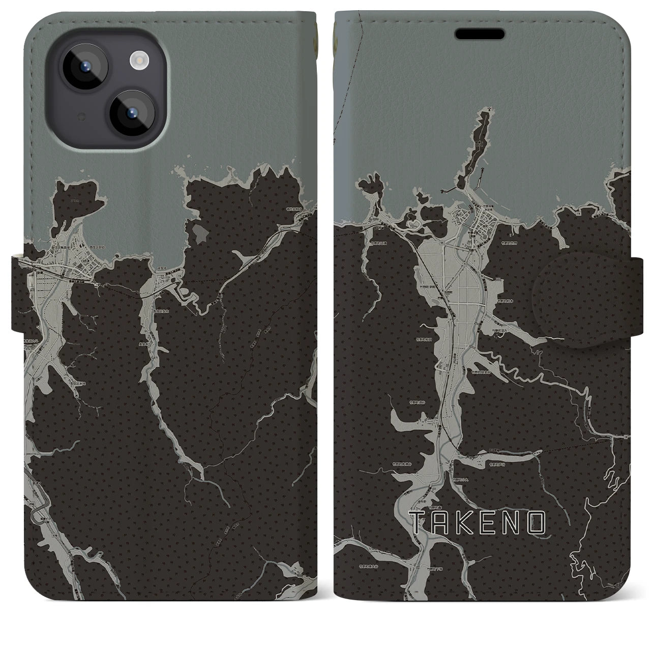 【竹野(兵庫県)】地図柄iPhoneケース(手帳タイプ)