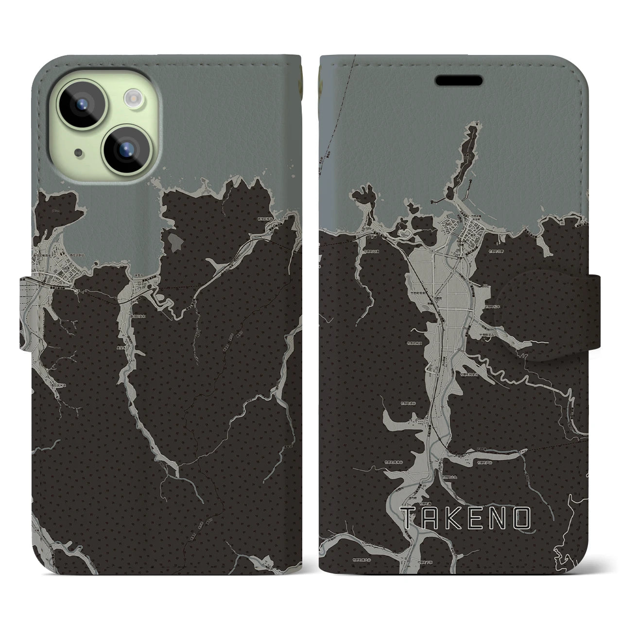 【竹野(兵庫県)】地図柄iPhoneケース(手帳タイプ)