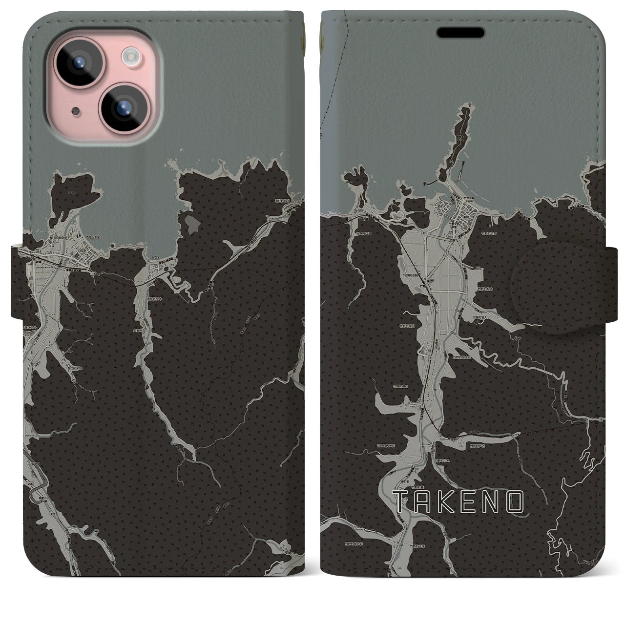 【竹野(兵庫県)】地図柄iPhoneケース(手帳タイプ)