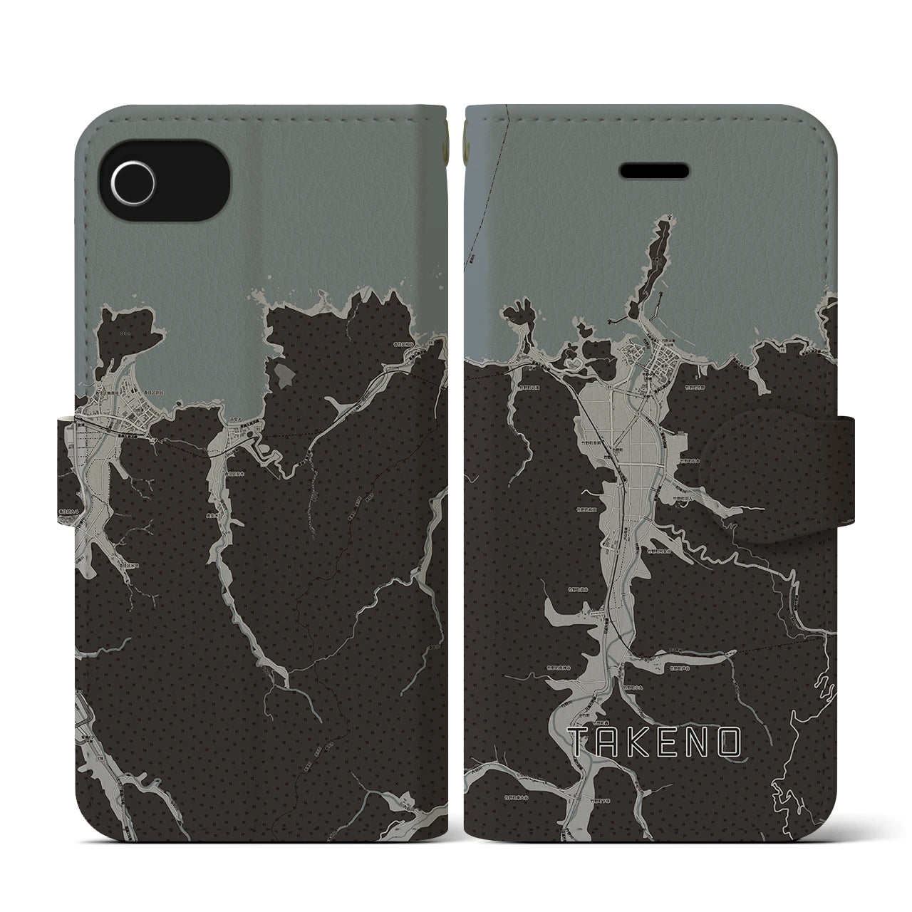 【竹野(兵庫県)】地図柄iPhoneケース(手帳タイプ)