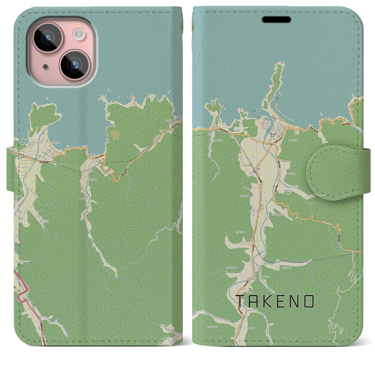 【竹野(兵庫県)】地図柄iPhoneケース(手帳タイプ)