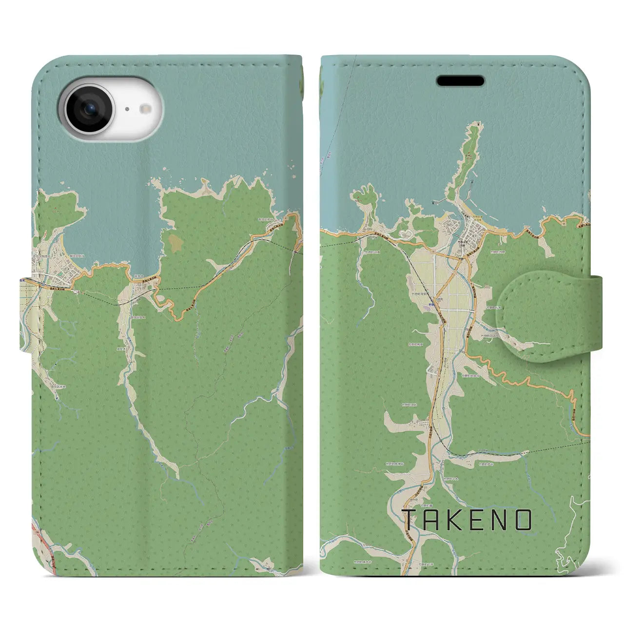 【竹野(兵庫県)】地図柄iPhoneケース(手帳タイプ)