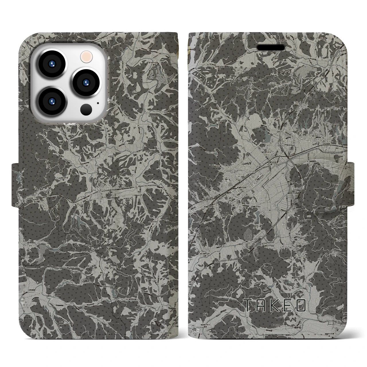 【武雄(佐賀県)】地図柄iPhoneケース(手帳タイプ)