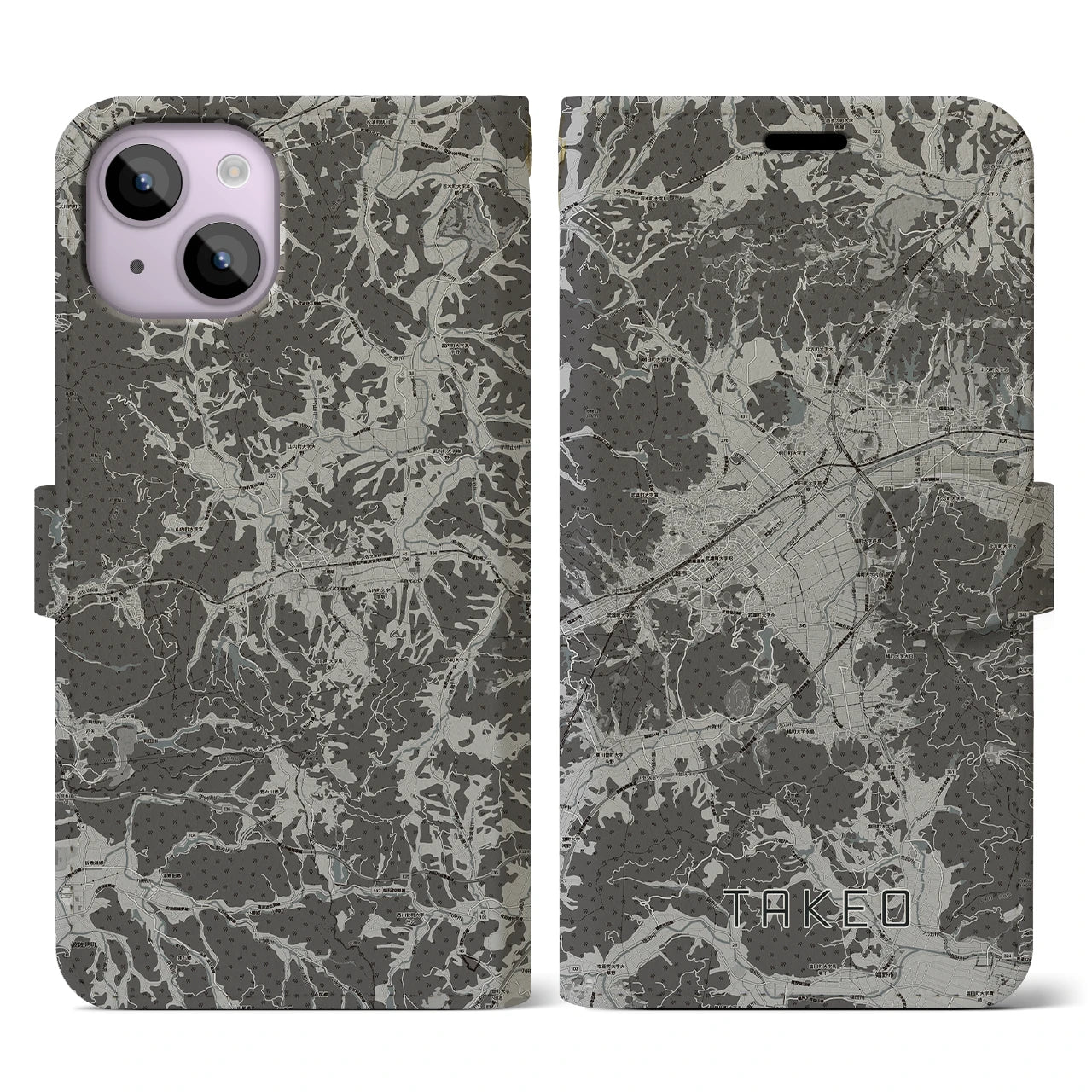 【武雄(佐賀県)】地図柄iPhoneケース(手帳タイプ)