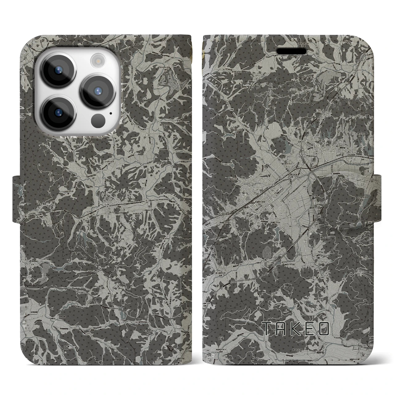 【武雄(佐賀県)】地図柄iPhoneケース(手帳タイプ)