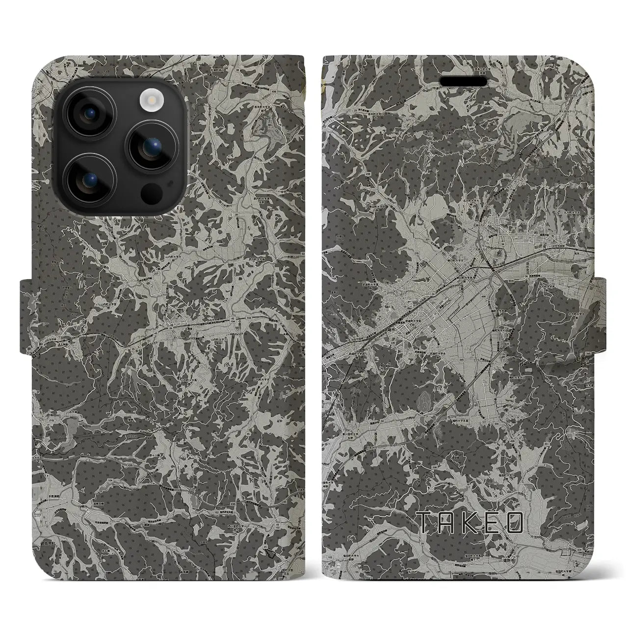 【武雄(佐賀県)】地図柄iPhoneケース(手帳タイプ)