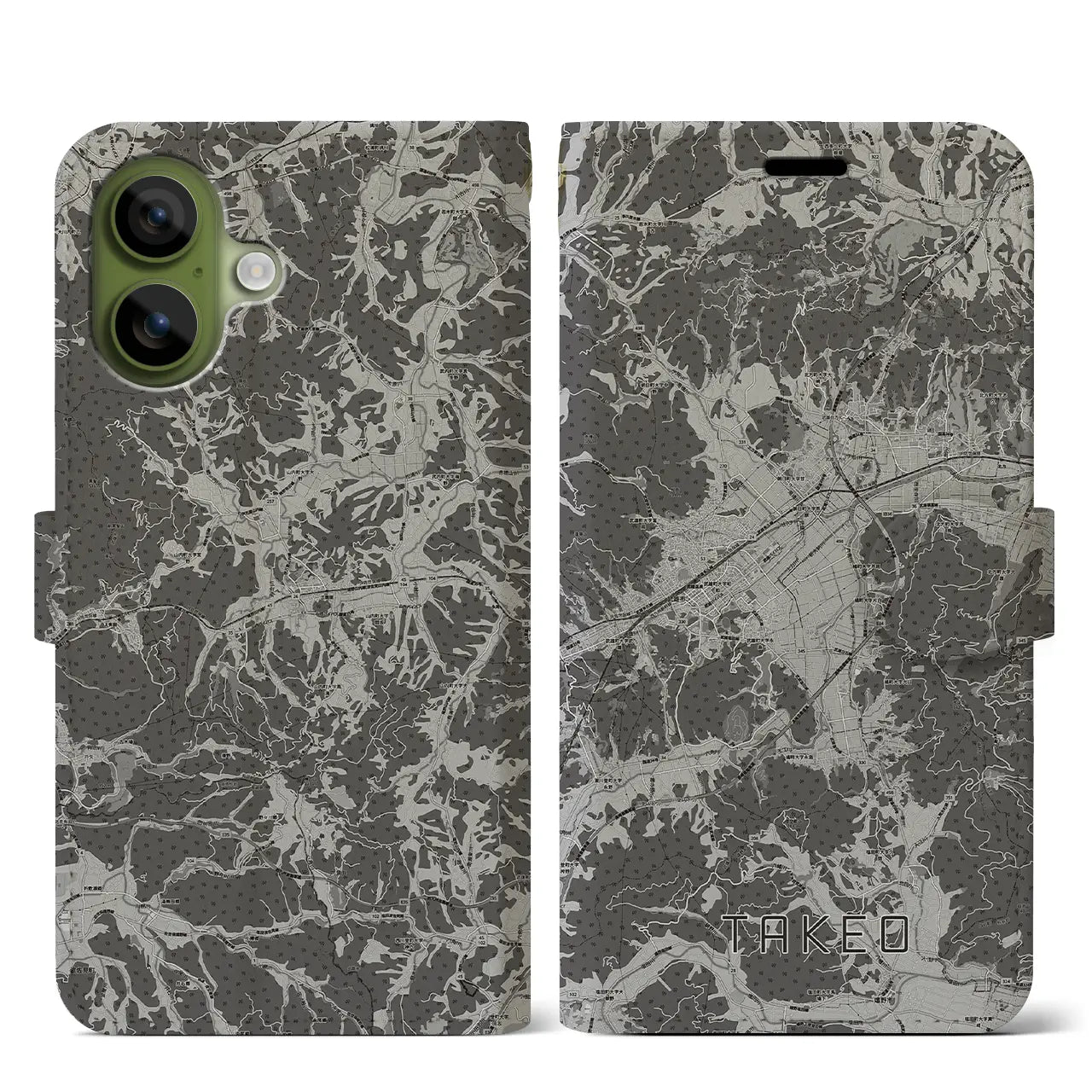 【武雄(佐賀県)】地図柄iPhoneケース(手帳タイプ)