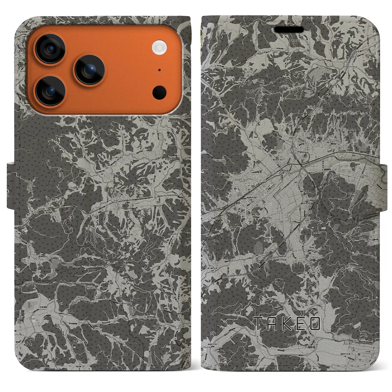 【武雄(佐賀県)】地図柄iPhoneケース(手帳タイプ)