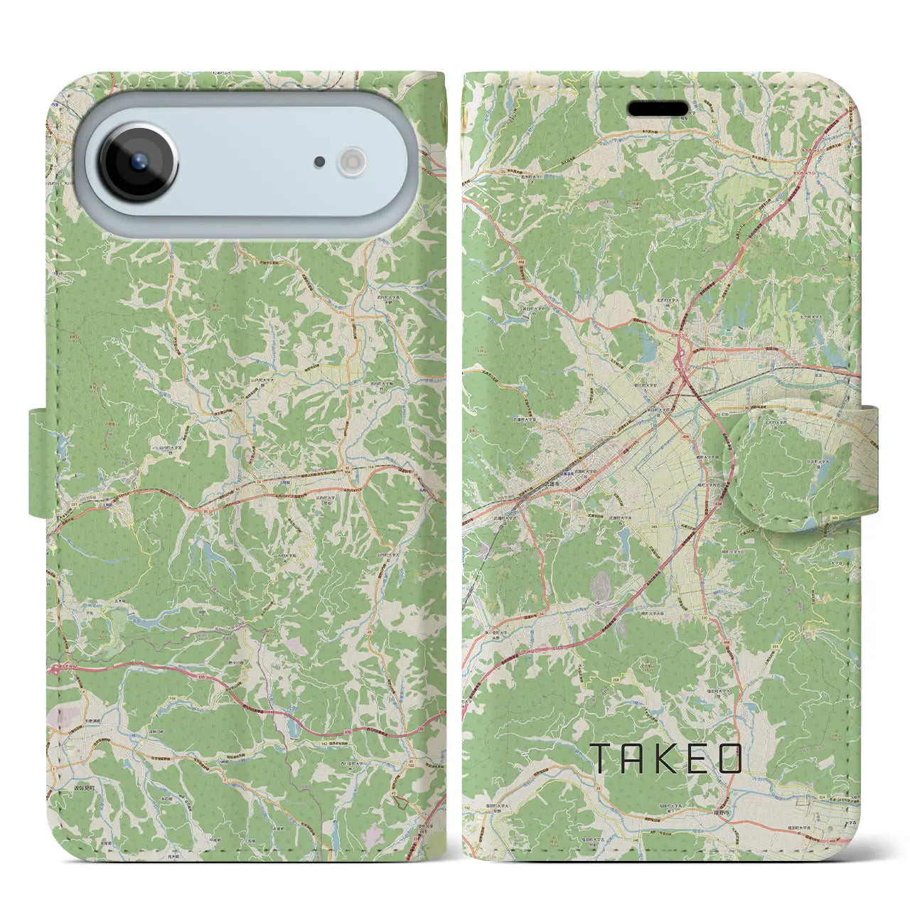 【武雄(佐賀県)】地図柄iPhoneケース(手帳タイプ)