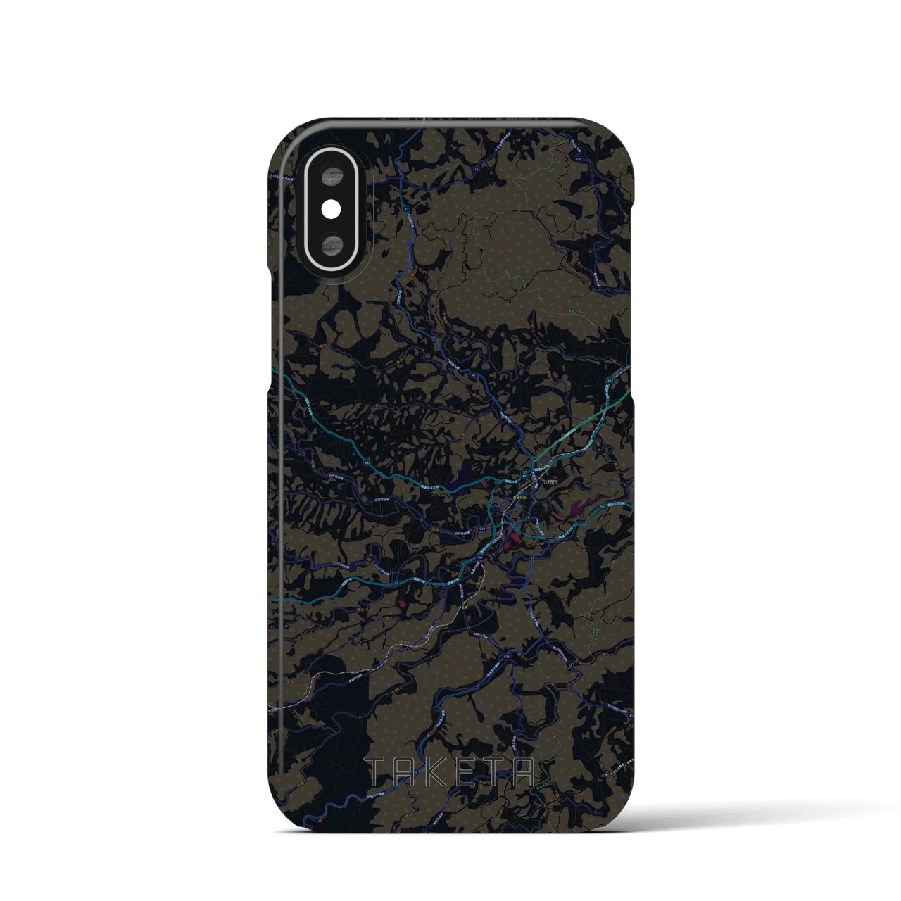【竹田(大分県)】地図柄iPhoneケース(バックカバータイプ)