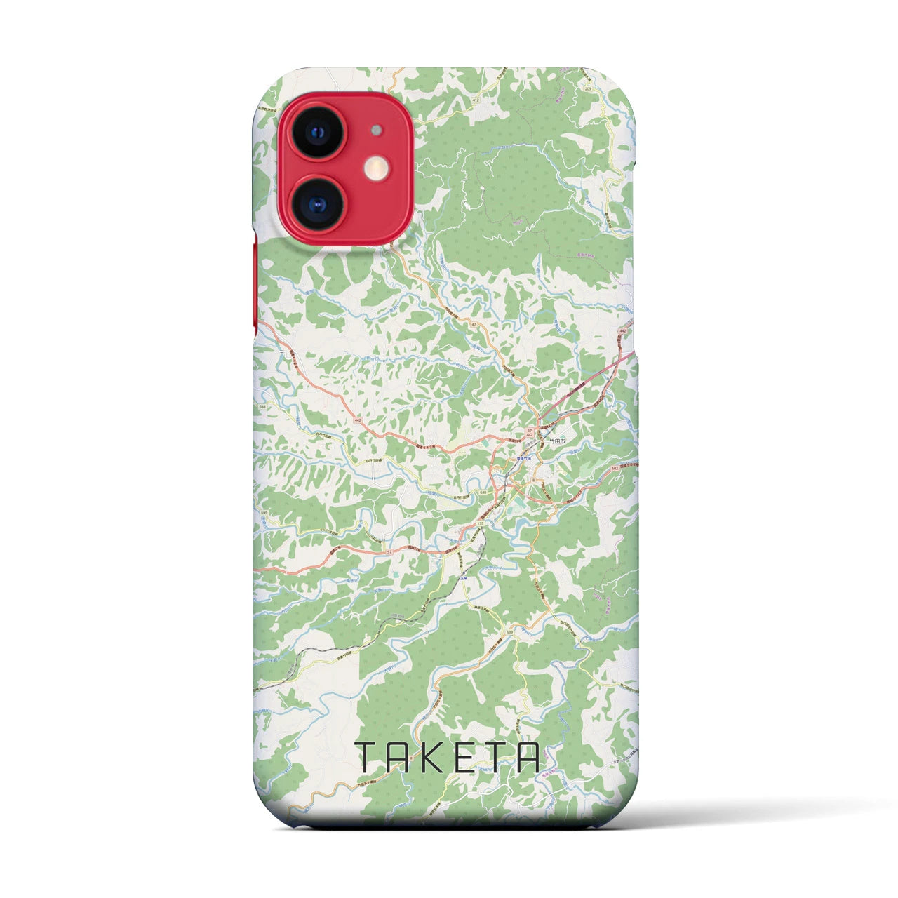 【竹田(大分県)】地図柄iPhoneケース(バックカバータイプ)