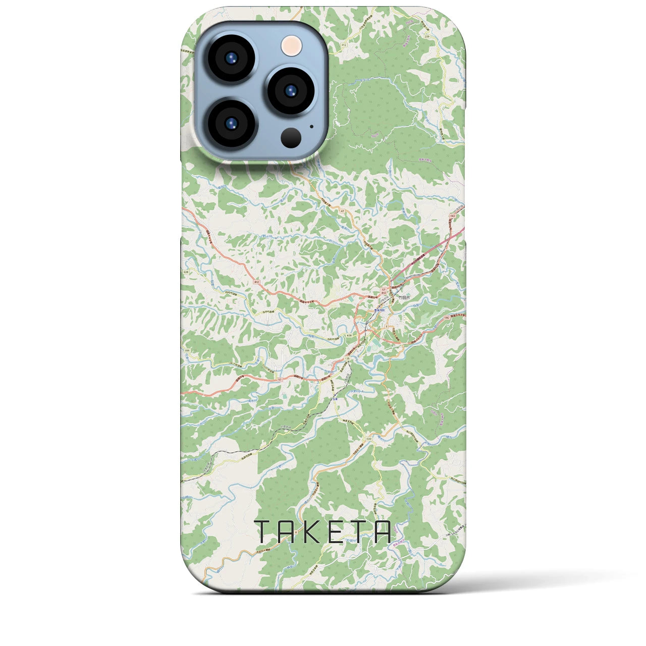 【竹田(大分県)】地図柄iPhoneケース(バックカバータイプ)