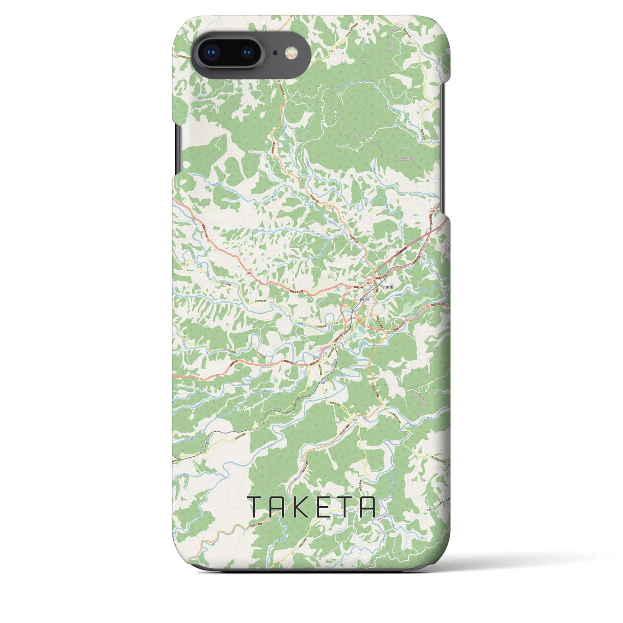 【竹田(大分県)】地図柄iPhoneケース(バックカバータイプ)