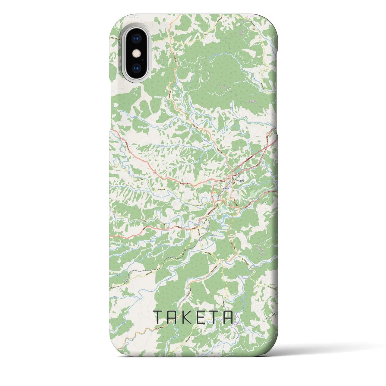 【竹田(大分県)】地図柄iPhoneケース(バックカバータイプ)