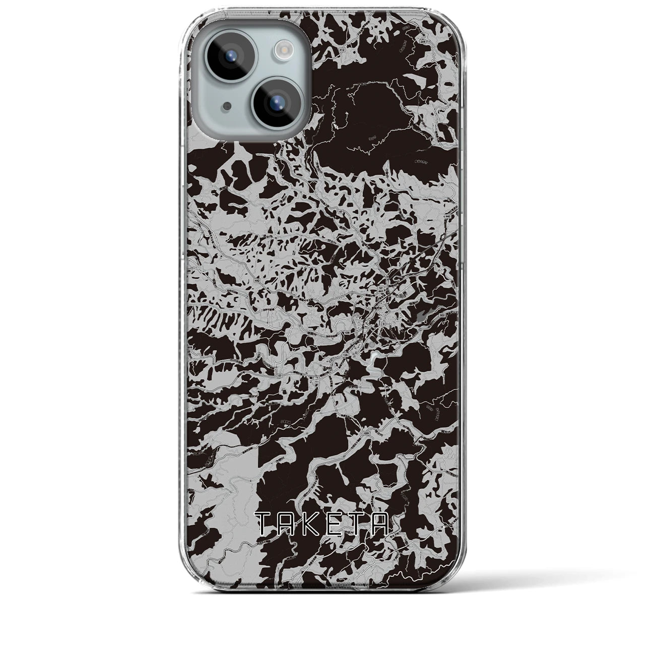 【竹田(大分県)】地図柄iPhoneケース(クリアタイプ)