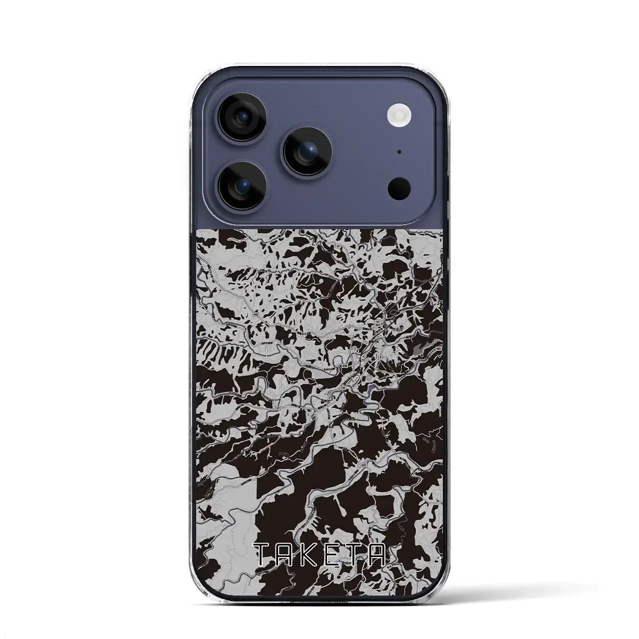 【竹田(大分県)】地図柄iPhoneケース(クリアタイプ)モノトーン・iPhone 17 Pro Max 用