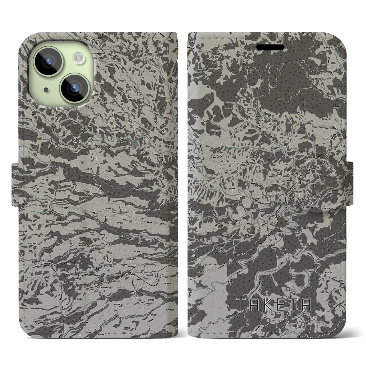 【竹田(大分県)】地図柄iPhoneケース(手帳タイプ)