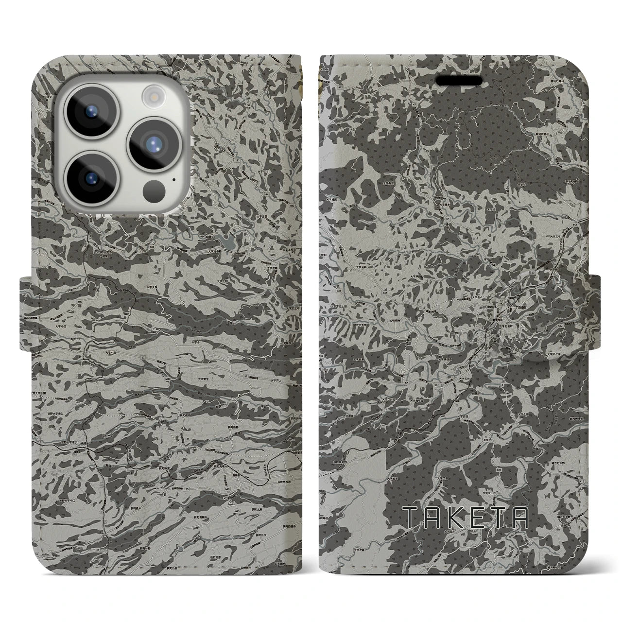 【竹田(大分県)】地図柄iPhoneケース(手帳タイプ)