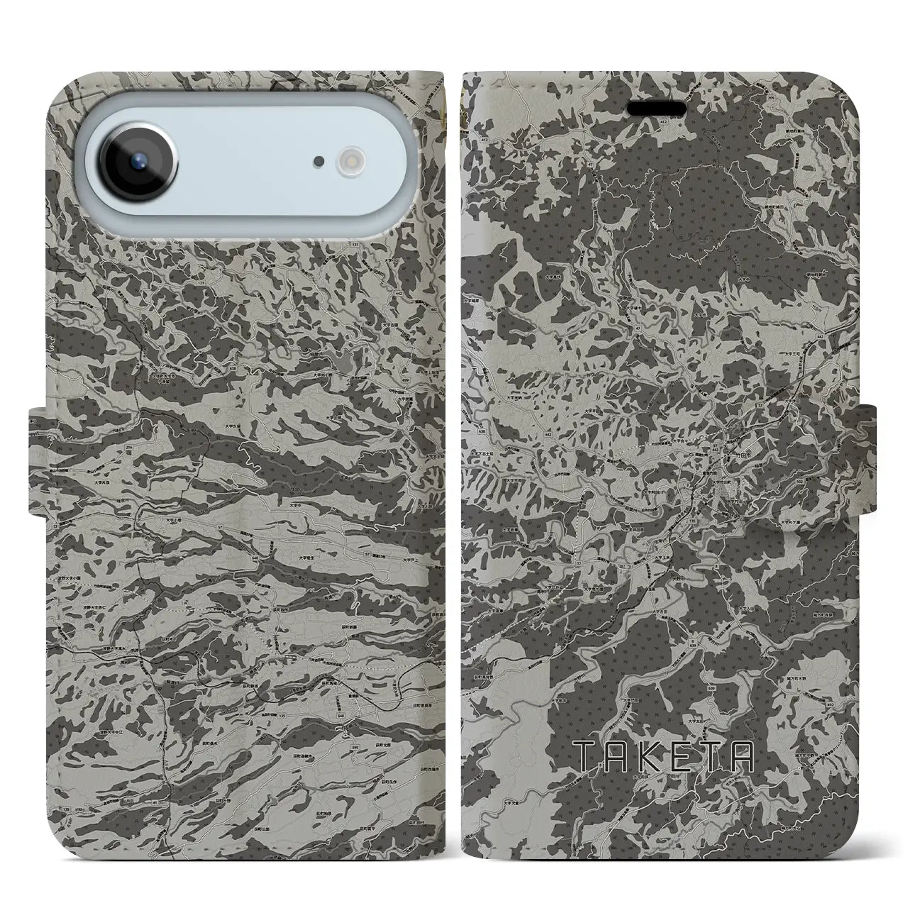 【竹田(大分県)】地図柄iPhoneケース(手帳タイプ)