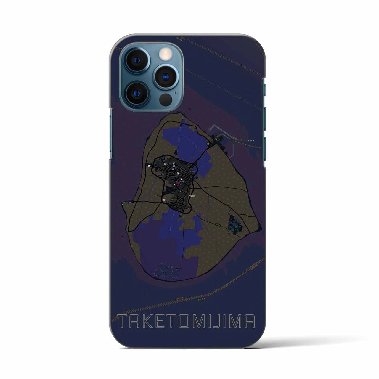 【竹富島(沖縄県)】地図柄iPhoneケース(バックカバータイプ)