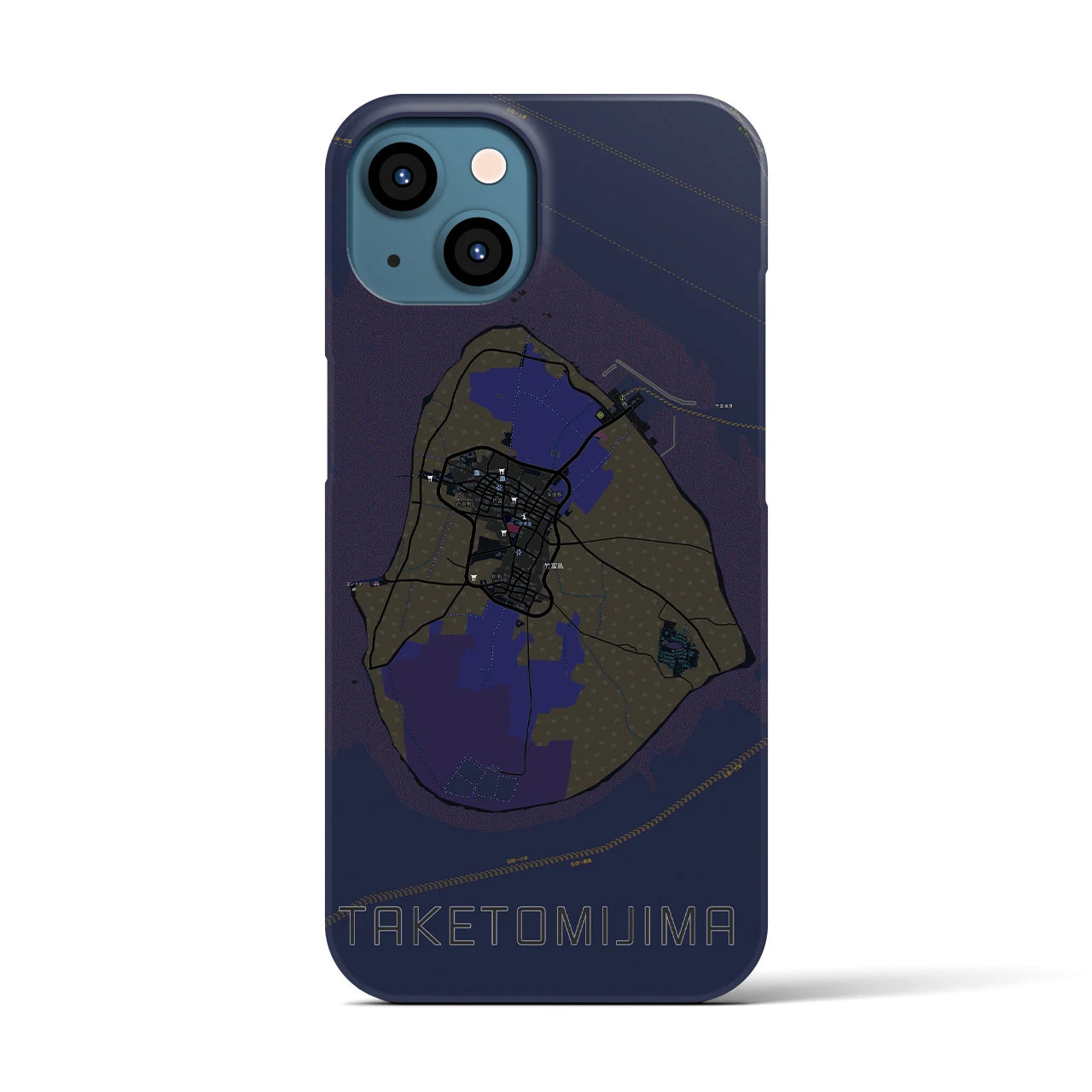 【竹富島(沖縄県)】地図柄iPhoneケース(バックカバータイプ)