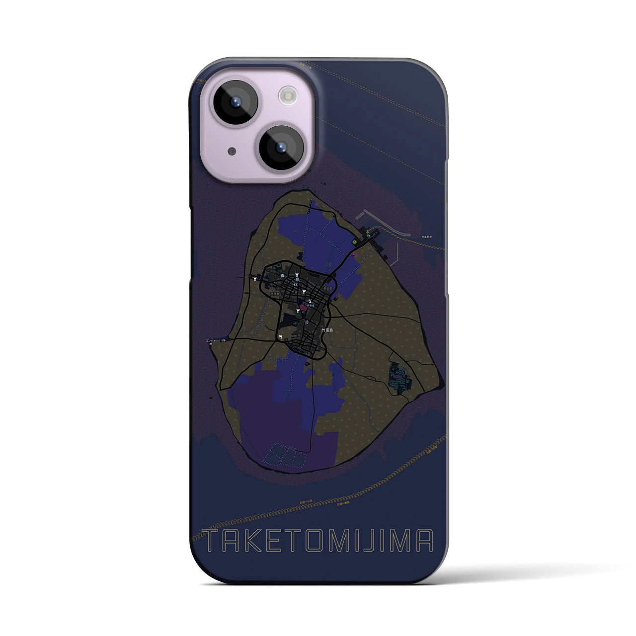 【竹富島(沖縄県)】地図柄iPhoneケース(バックカバータイプ)
