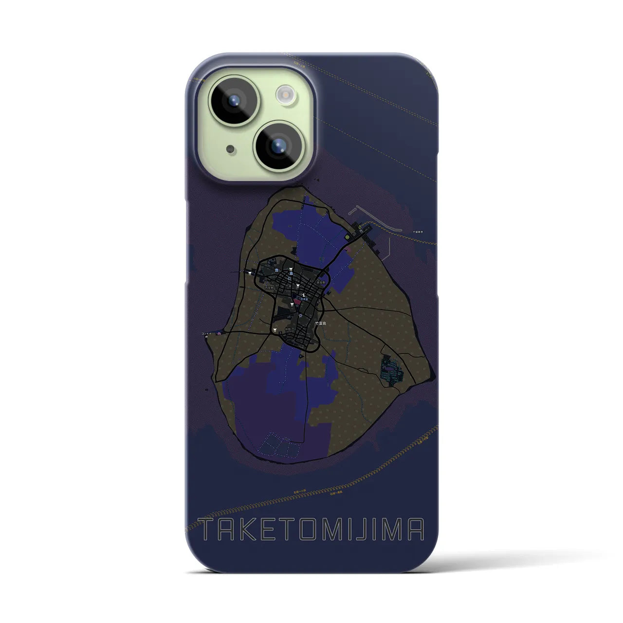 【竹富島(沖縄県)】地図柄iPhoneケース(バックカバータイプ)