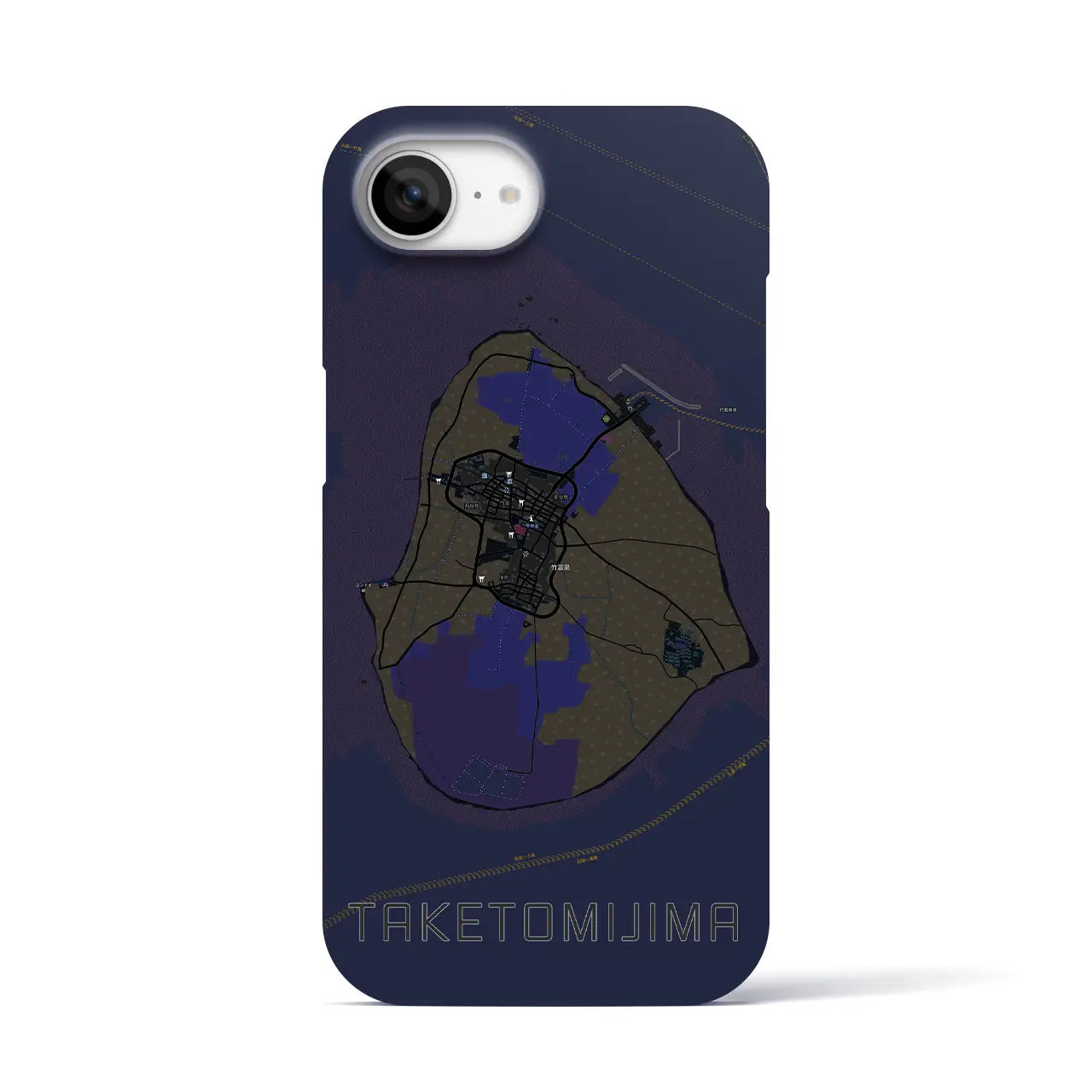 【竹富島(沖縄県)】地図柄iPhoneケース(バックカバータイプ)