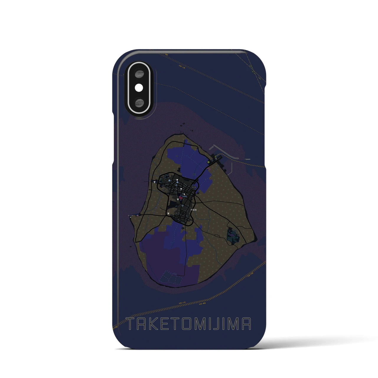 【竹富島(沖縄県)】地図柄iPhoneケース(バックカバータイプ)