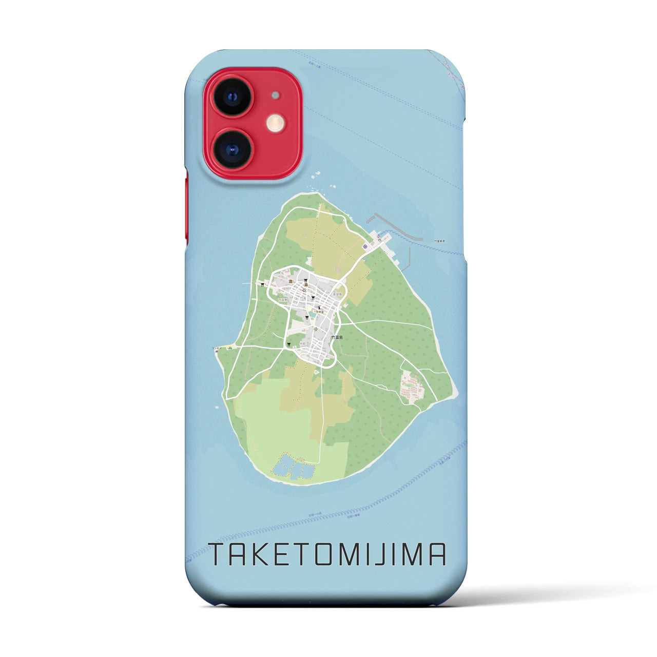 【竹富島(沖縄県)】地図柄iPhoneケース(バックカバータイプ)