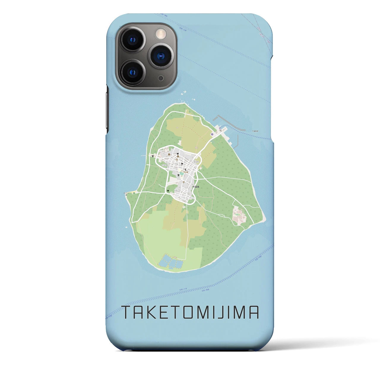 【竹富島(沖縄県)】地図柄iPhoneケース(バックカバータイプ)