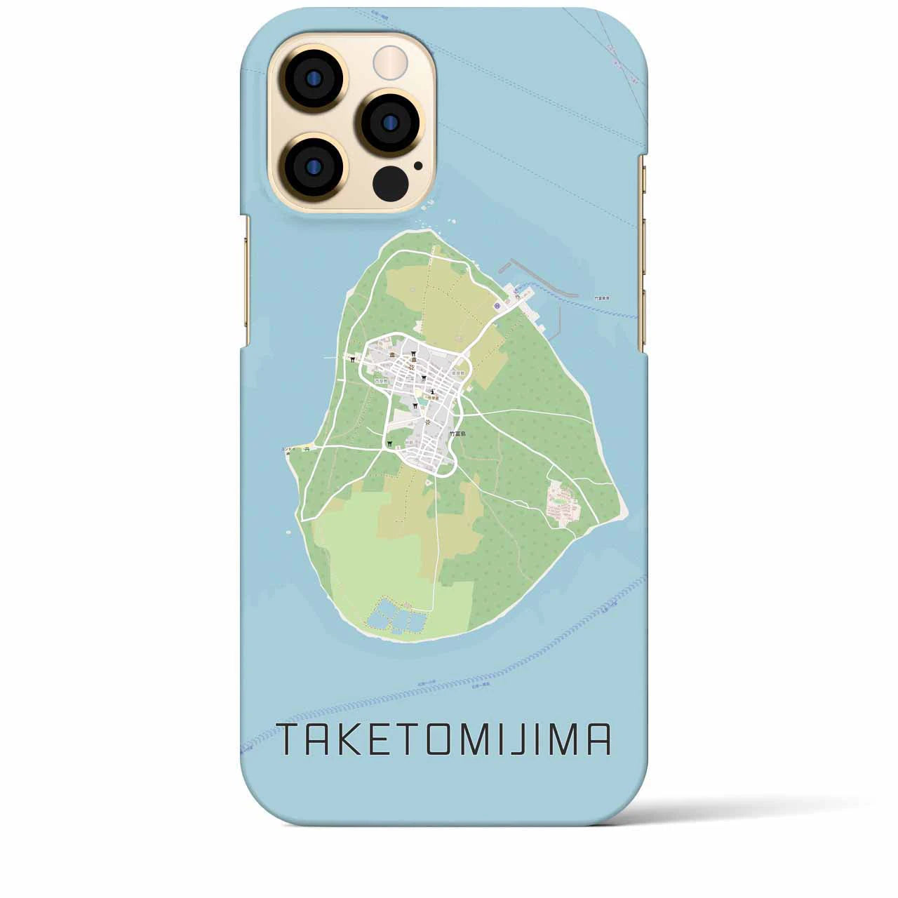 【竹富島(沖縄県)】地図柄iPhoneケース(バックカバータイプ)