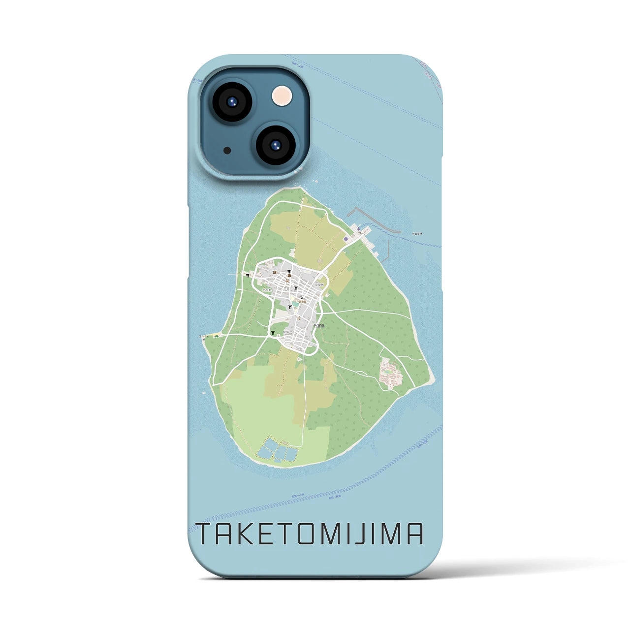 【竹富島(沖縄県)】地図柄iPhoneケース(バックカバータイプ)