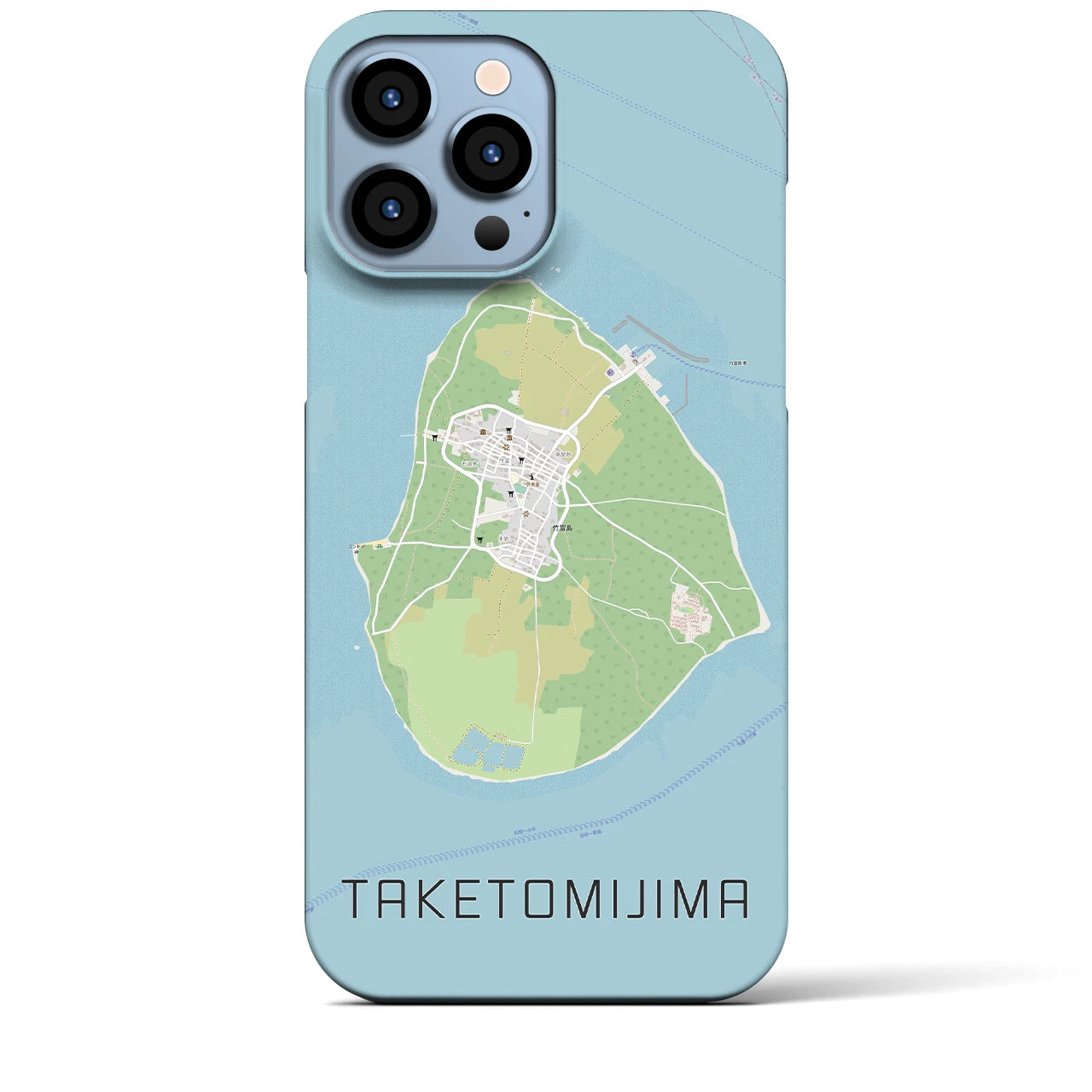 【竹富島(沖縄県)】地図柄iPhoneケース(バックカバータイプ)