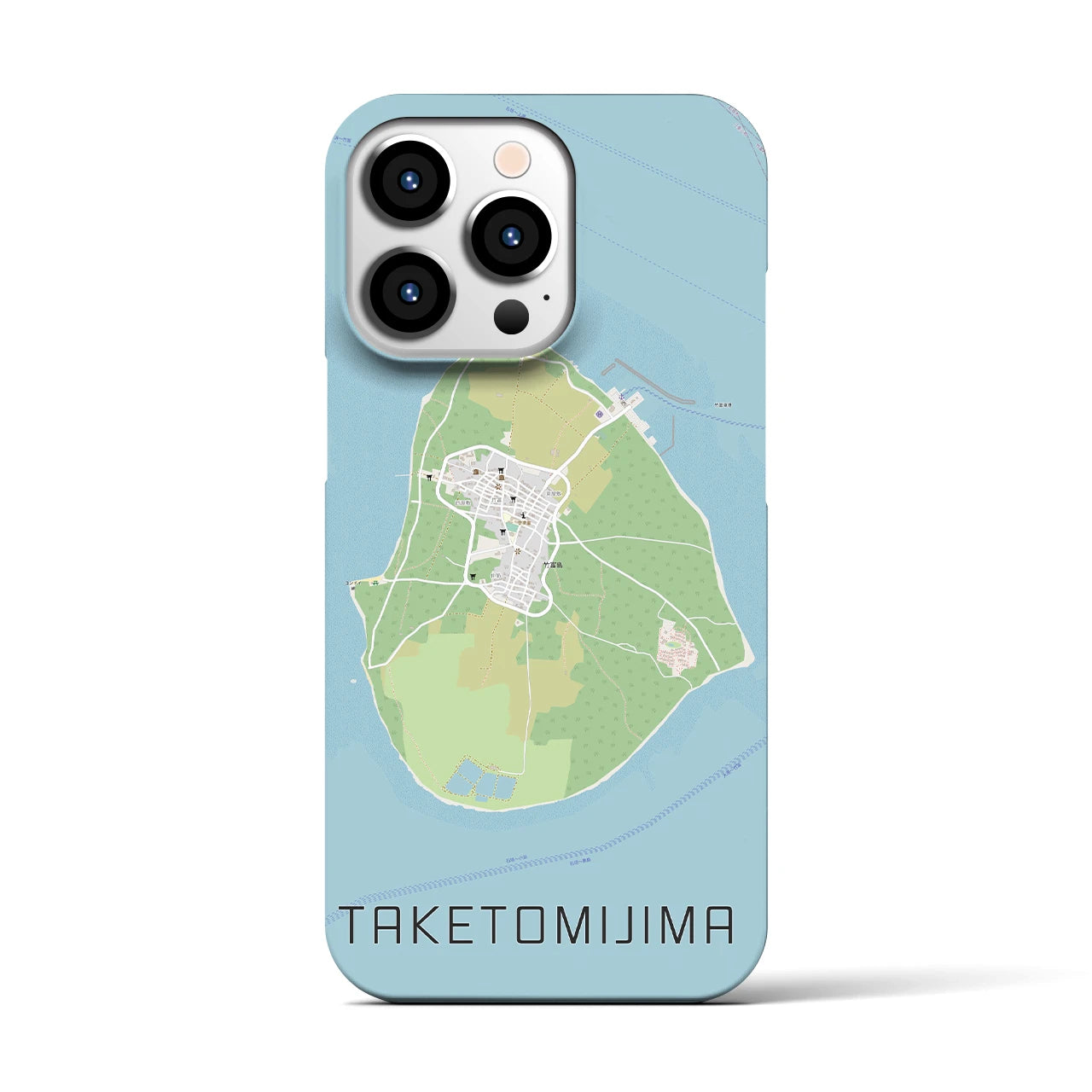 【竹富島(沖縄県)】地図柄iPhoneケース(バックカバータイプ)