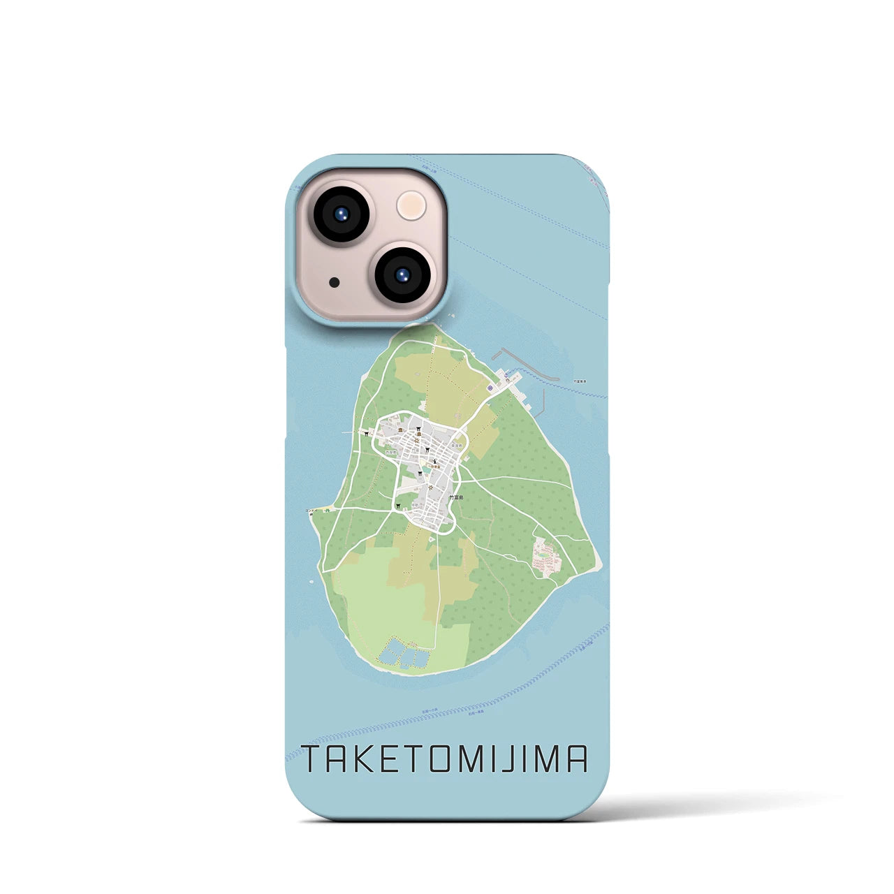 【竹富島(沖縄県)】地図柄iPhoneケース(バックカバータイプ)