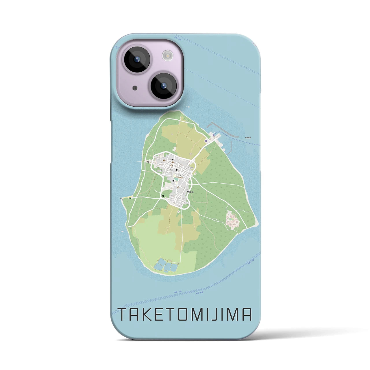 【竹富島(沖縄県)】地図柄iPhoneケース(バックカバータイプ)