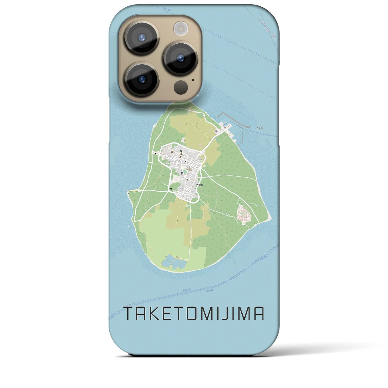 【竹富島(沖縄県)】地図柄iPhoneケース(バックカバータイプ)
