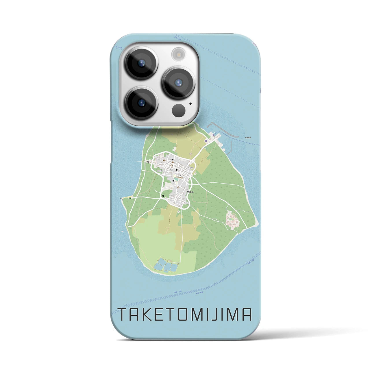 【竹富島(沖縄県)】地図柄iPhoneケース(バックカバータイプ)