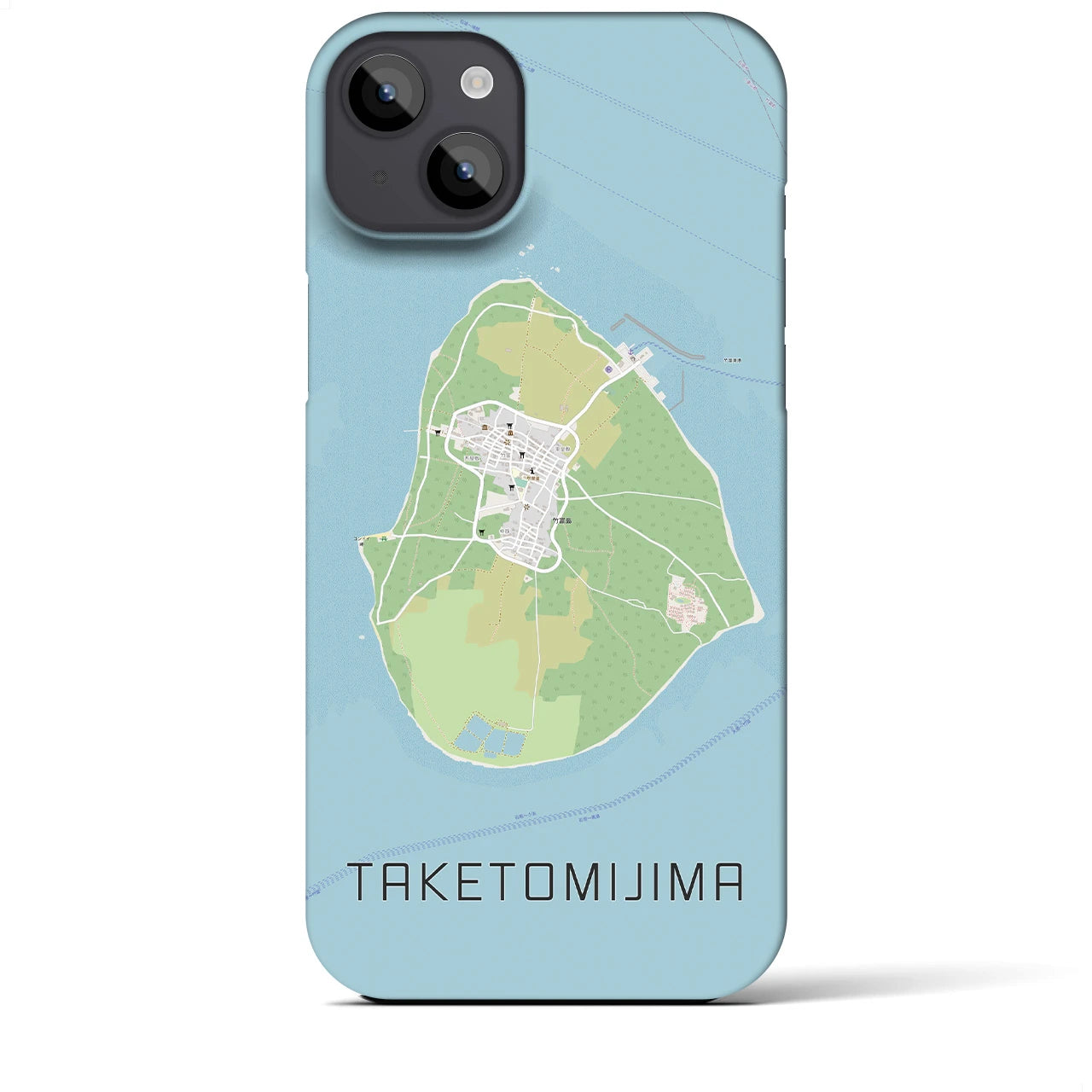 【竹富島(沖縄県)】地図柄iPhoneケース(バックカバータイプ)