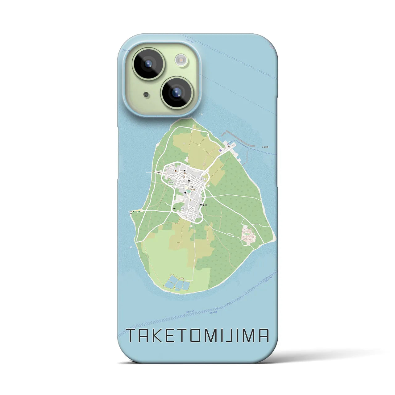 【竹富島(沖縄県)】地図柄iPhoneケース(バックカバータイプ)